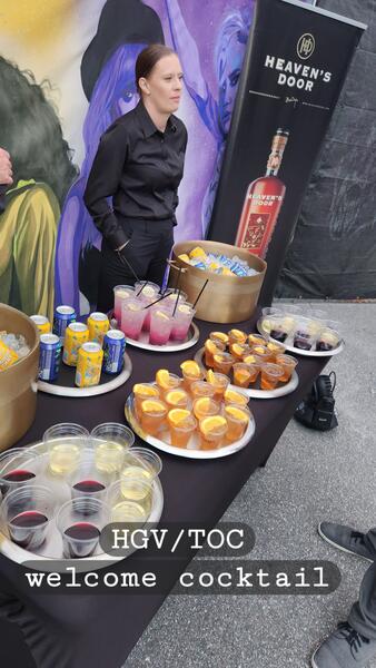Heaven's Door welcome cocktail service at a private event
