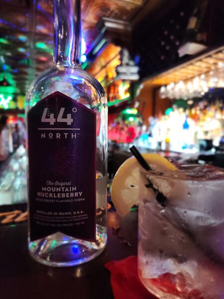 44 North Mountain Huckleberry vodka with lemon cocktail at Foo Bar