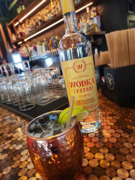 Wodka mule in a copper mug at Copper Rocket